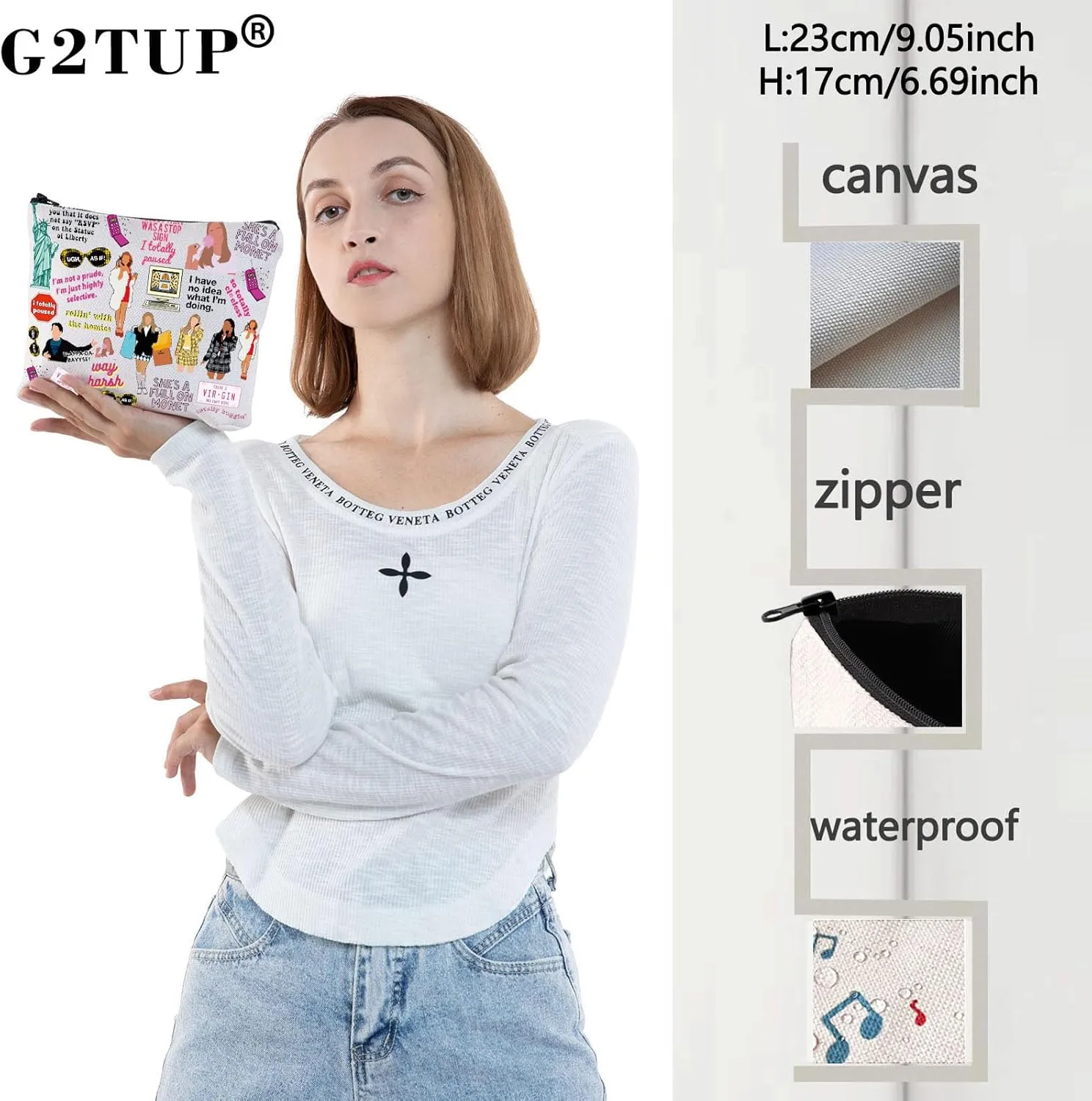 G2TUP Ugh As If Makeup Bag 90s Movie Dionne Fans Gift Cher Horowitz Reusable Zipper Pouch Cher Dionne Merch (Have No Idea MG)
