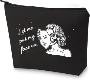G2TUP Zombie Girl Makeup Bag Zombie Face Makeup Pouch Let Me Put My Face On Goth Gifts For Her Halloween Present