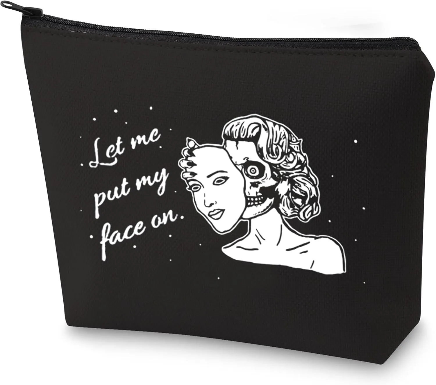 G2TUP Zombie Girl Makeup Bag Zombie Face Makeup Pouch Let Me Put My Face On Goth Gifts For Her Halloween Present
