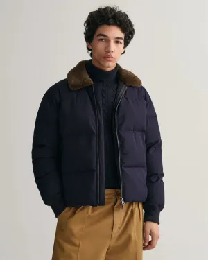 Night Blue GANT Padded Flannel Puffer Jacket