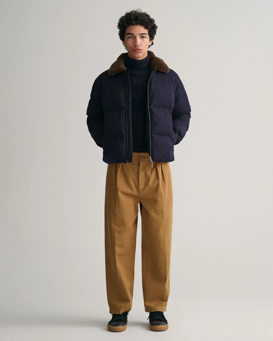 Night Blue GANT Padded Flannel Puffer Jacket