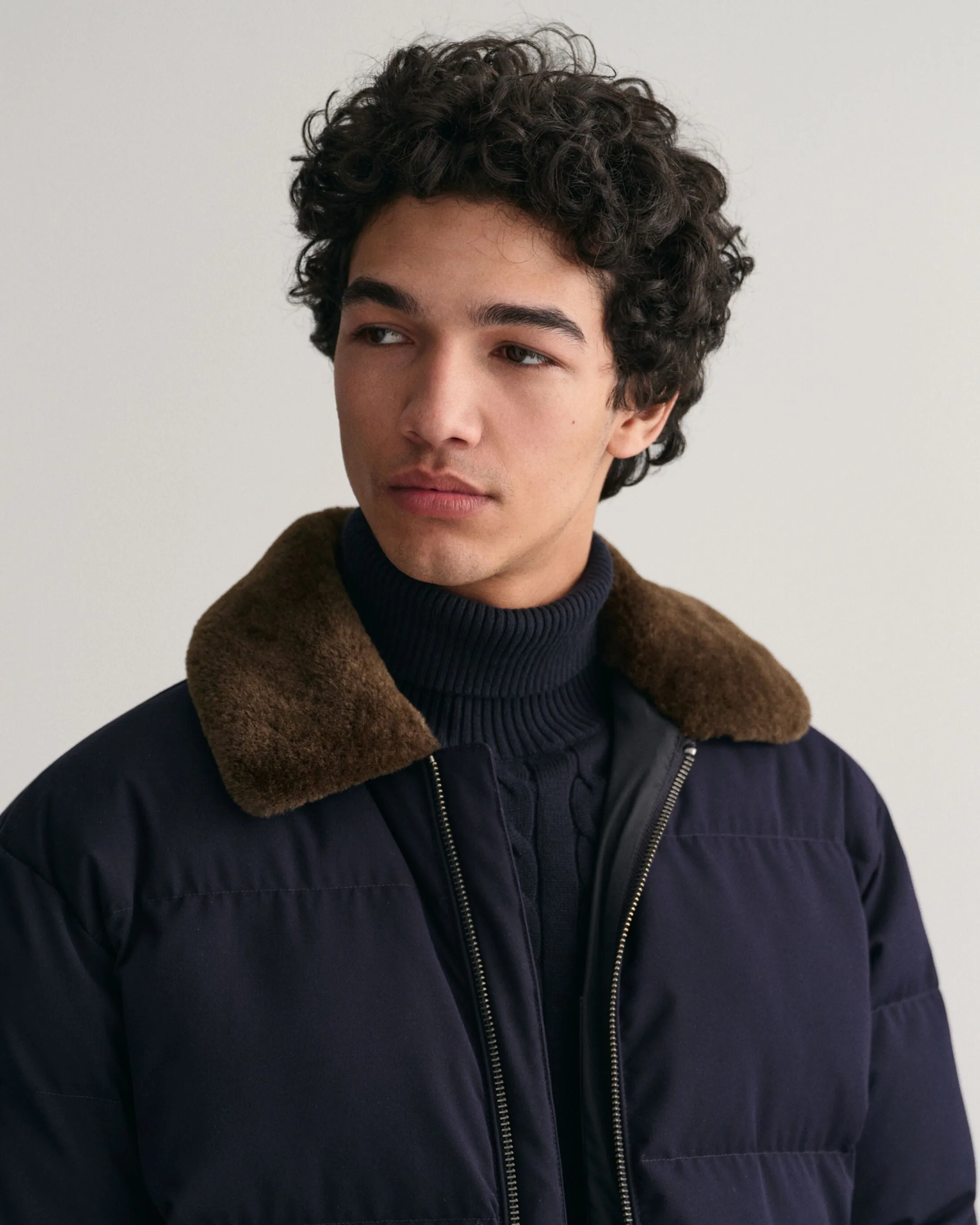 Night Blue GANT Padded Flannel Puffer Jacket