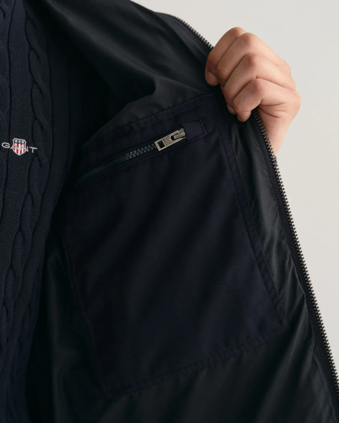 Night Blue GANT Padded Flannel Puffer Jacket