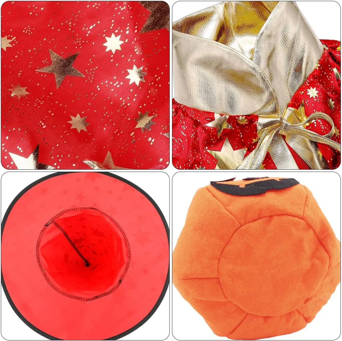 Halloween Wizard Cape Witch Star Pattern Costume Cloak with Hat Pumpkin Bag for Children Kids(Over 3 Years Old)