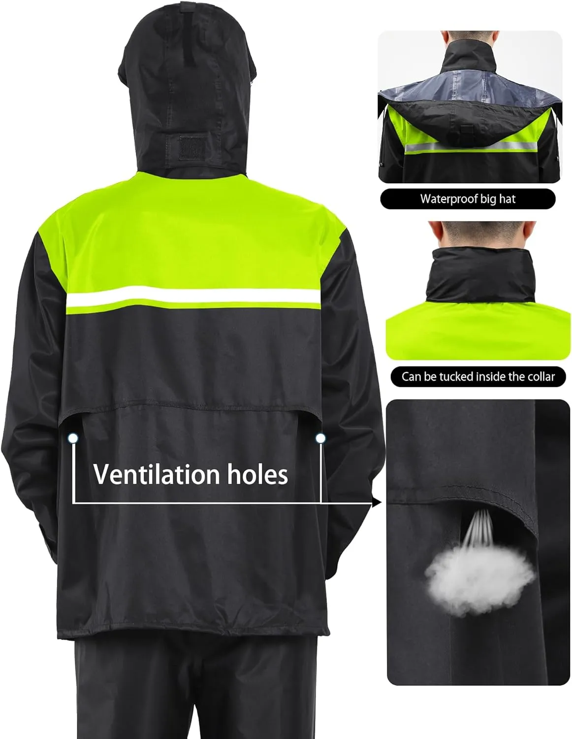 iCreek Rain Suit Waterproof Jacket and Trouser Suit Raincoat for Men and Women Outdoor All-Sport Breathable Anti-storm