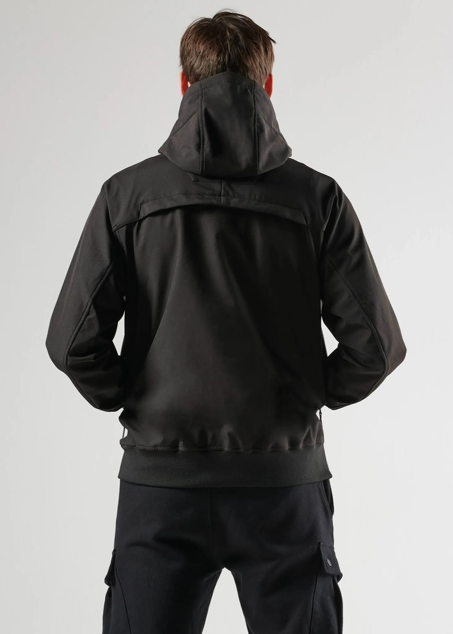 Infantry softshell hooded jacket - black