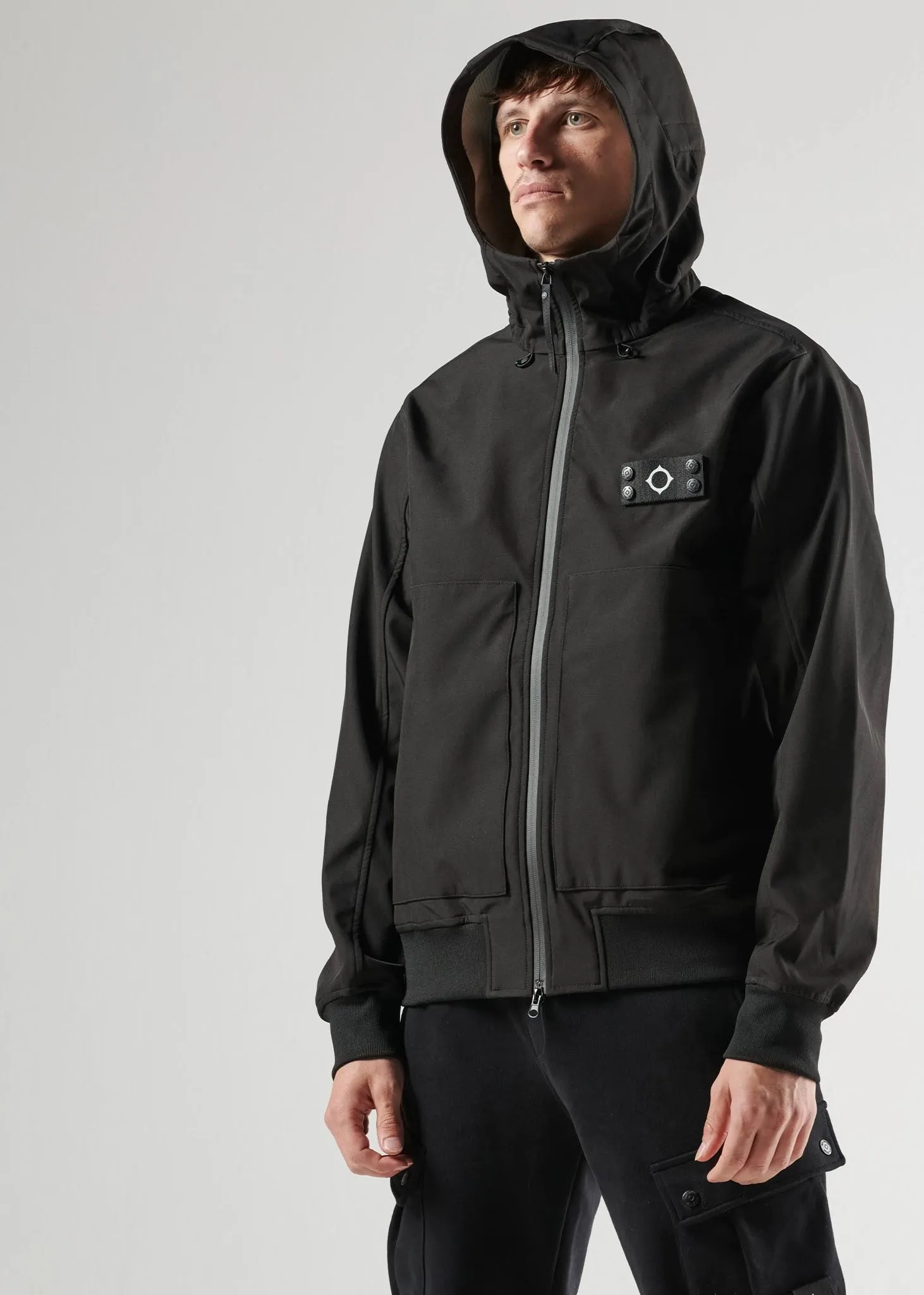 Infantry softshell hooded jacket - black
