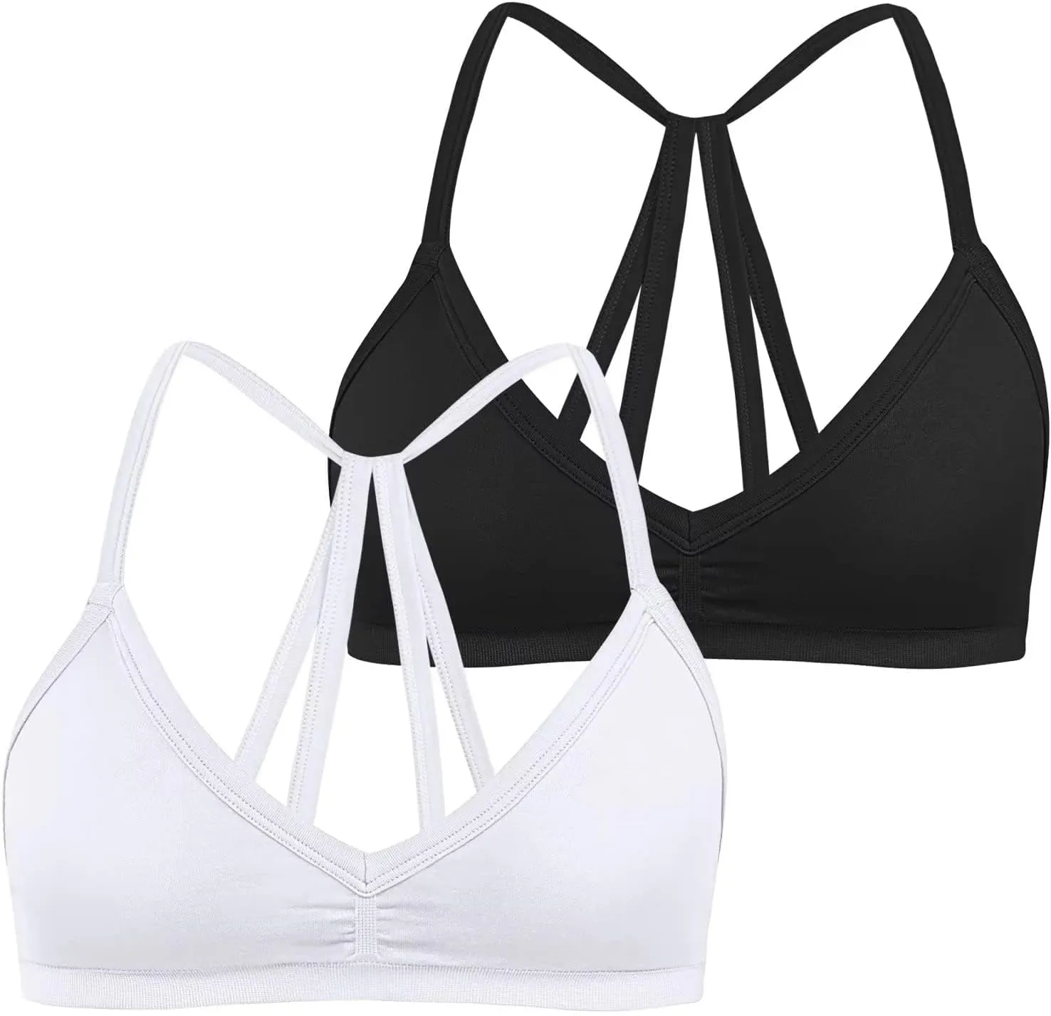 INIBUD Sports Bras for Women Backless Halter Strappy Seamless Bra Padded Removable Bralettes Gym Workout Minimal Yoga Tops