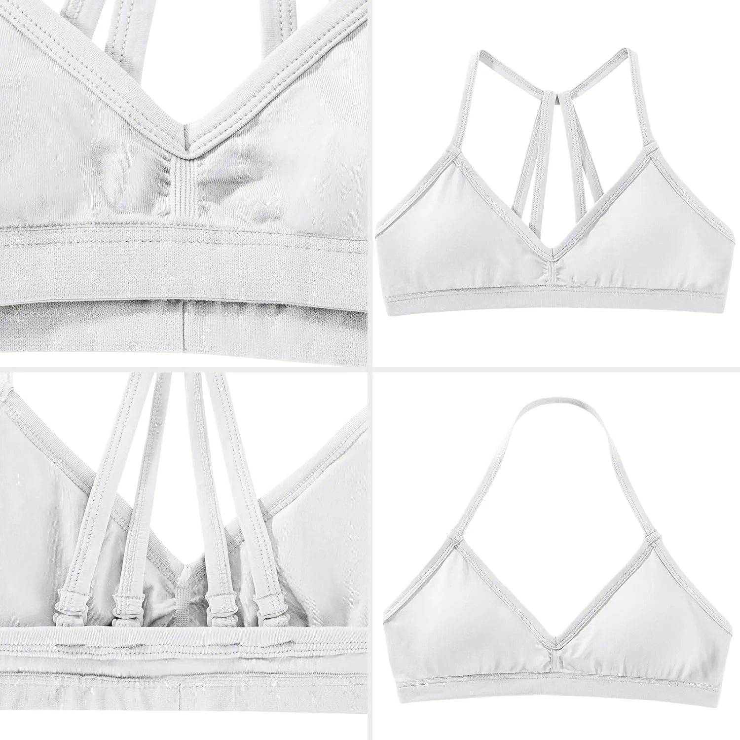 INIBUD Sports Bras for Women Backless Halter Strappy Seamless Bra Padded Removable Bralettes Gym Workout Minimal Yoga Tops
