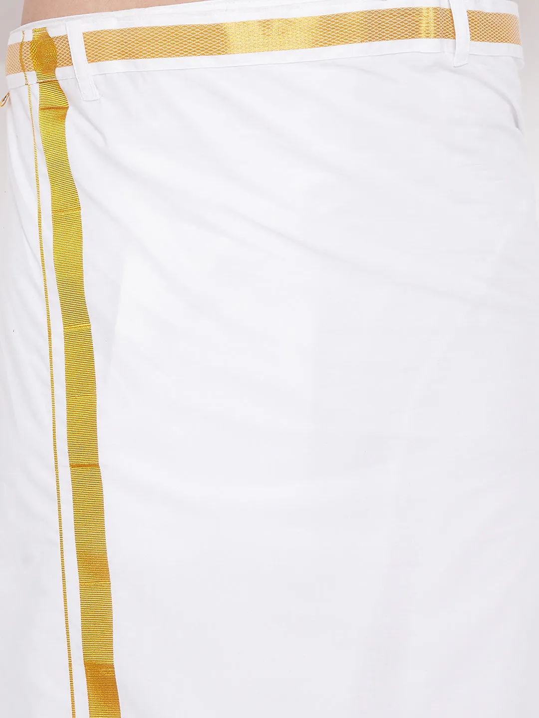 Jashvi Men's & Boys Red Solid Silk Blend Half Sleeve Ethnic Shirt And Mundu Set