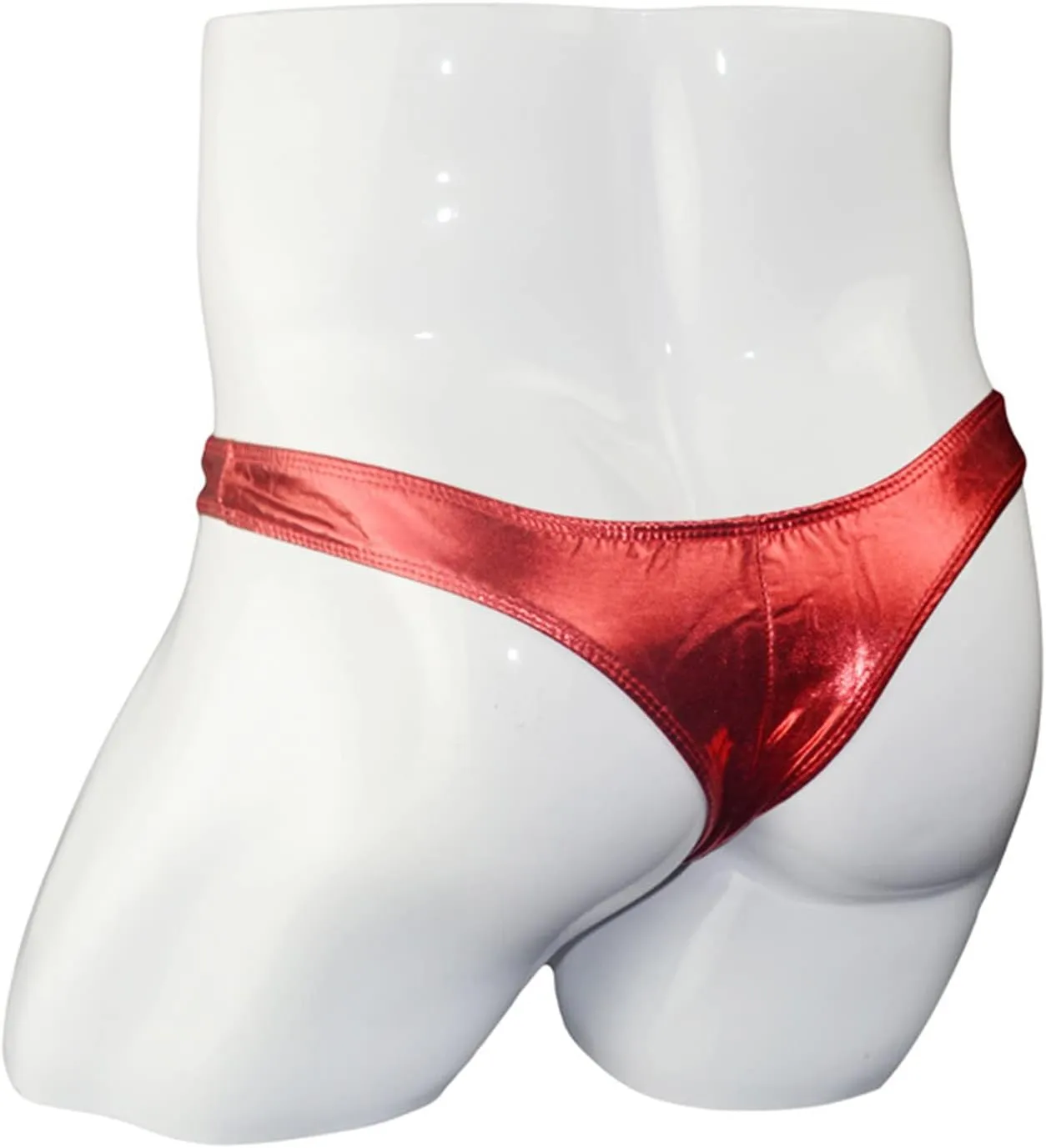 JEsilunmaMY Men's Elephant Nose Briefs Shiny Leather Jockstrap Underwear Athletic Supporter G-Strings Bulge Pouch Thongs