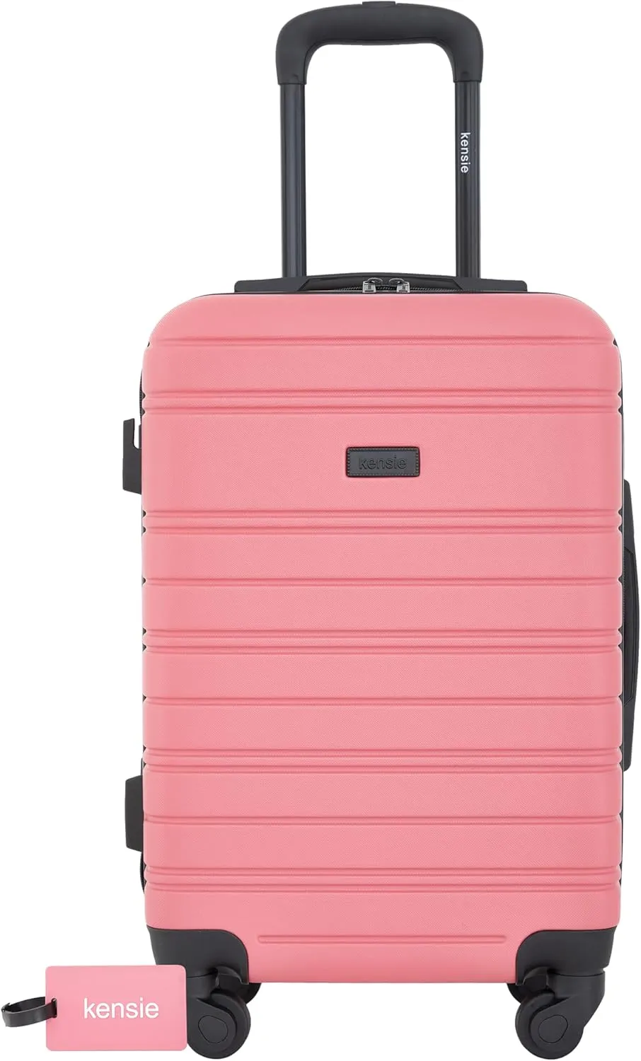kensie 22" Peonies Hardside Carry-On Luggage with ID Tag, Flowering Ginger, 20-Inch
