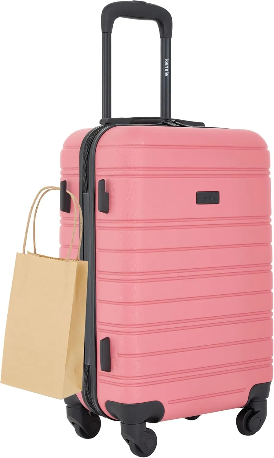 kensie 22" Peonies Hardside Carry-On Luggage with ID Tag, Flowering Ginger, 20-Inch
