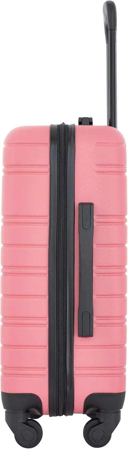 kensie 22" Peonies Hardside Carry-On Luggage with ID Tag, Flowering Ginger, 20-Inch