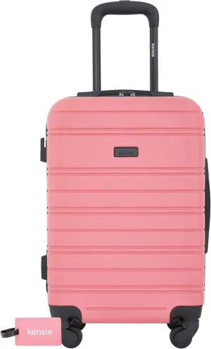 kensie 22" Peonies Hardside Carry-On Luggage with ID Tag, Flowering Ginger, 20-Inch