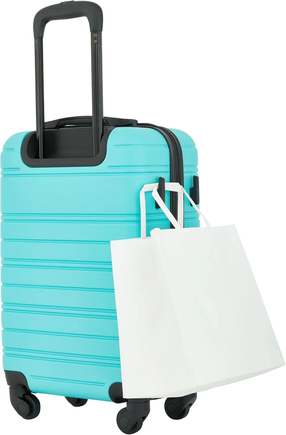 kensie Peonies Hardside Carry-On Luggage with ID Tag, Pool Blue, 22-Inch