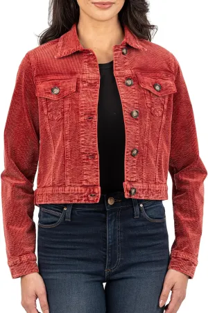 KUT from the Kloth Women's Julie Crop Jacket with Fit Shoulder-Regular Waistband