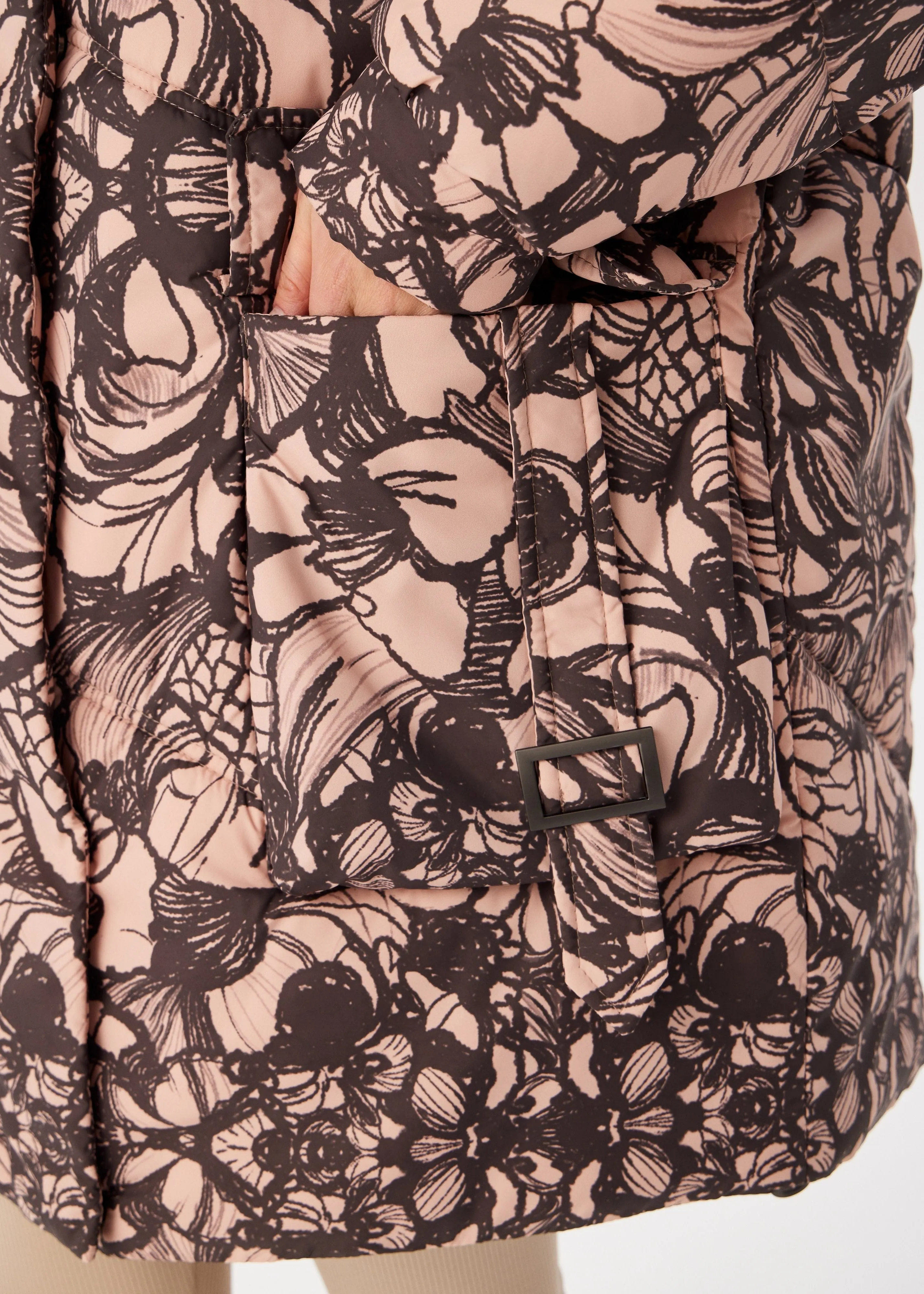 Lace Printed Puffer Jacket for Women  Artistic & Cozy Design