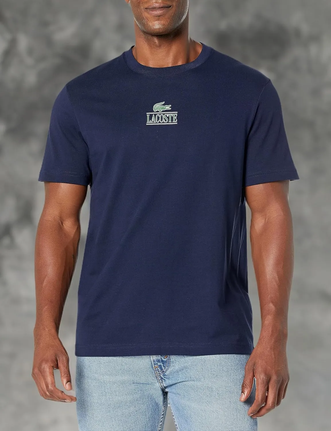 Lacoste Men's Short Sleeve Crew Neck Minimal Croc T-Shirt