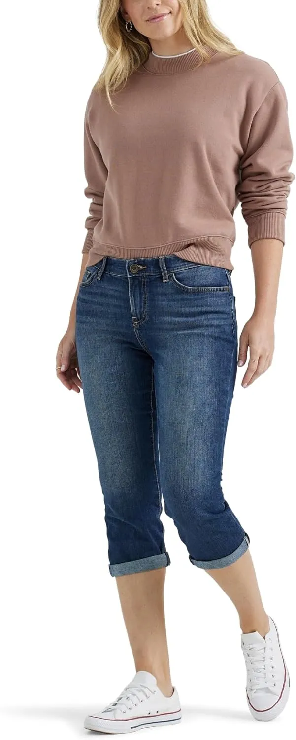 Lee Women's Flex Motion Regular Fit 5 Pocket Capri Jean