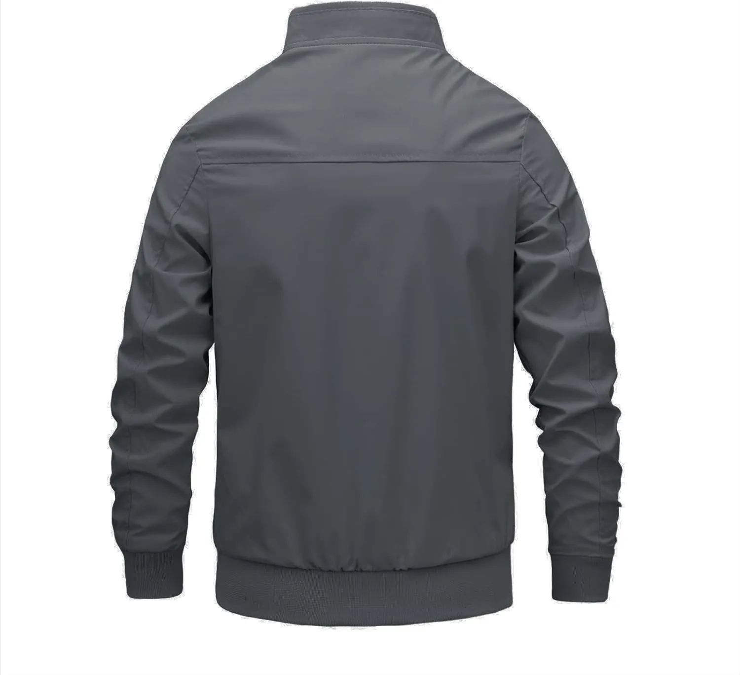 Lightweight Jacket Men Casual Bomber Windbreaker Flight Full Zip Track Jackets Business Outdoor Fall Spring Solid Coat