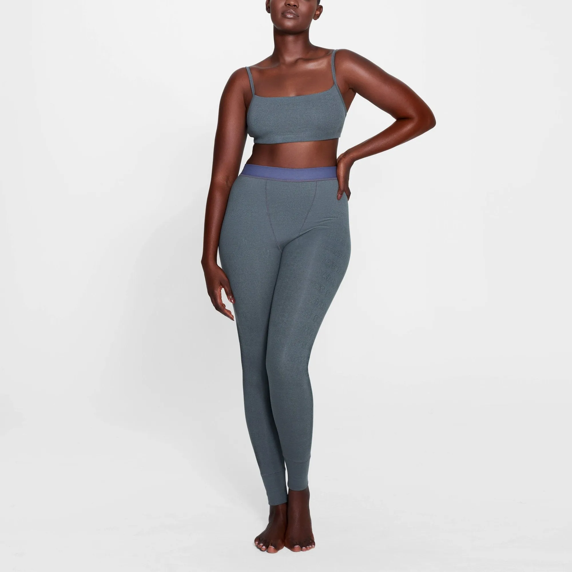 LOGO POINTELLE LEGGING | SLATE