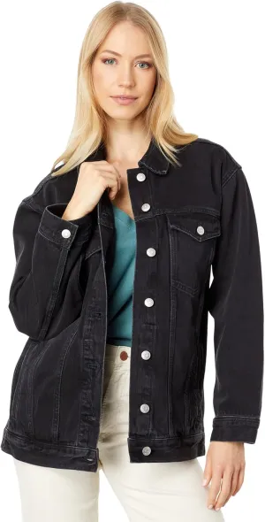 Madewell The Oversized Trucker Jean Jacket in Washed Black
