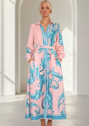 Melody  Linen  Dress   |  Pink