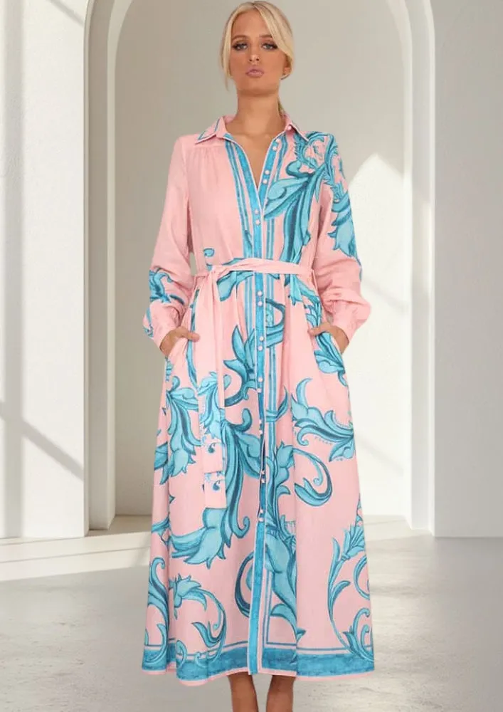 Melody  Linen  Dress   |  Pink