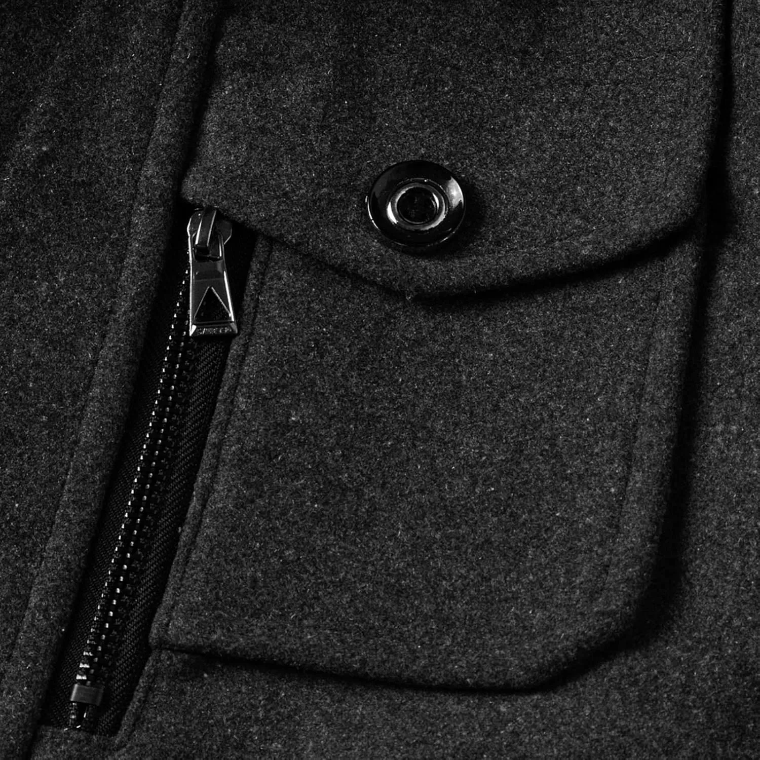 Men's Autumn And Winter Coat Double- Woolen Coat Thickened Mid-length Woolen Zipper Trench Coat Anorak Mens Anoraks