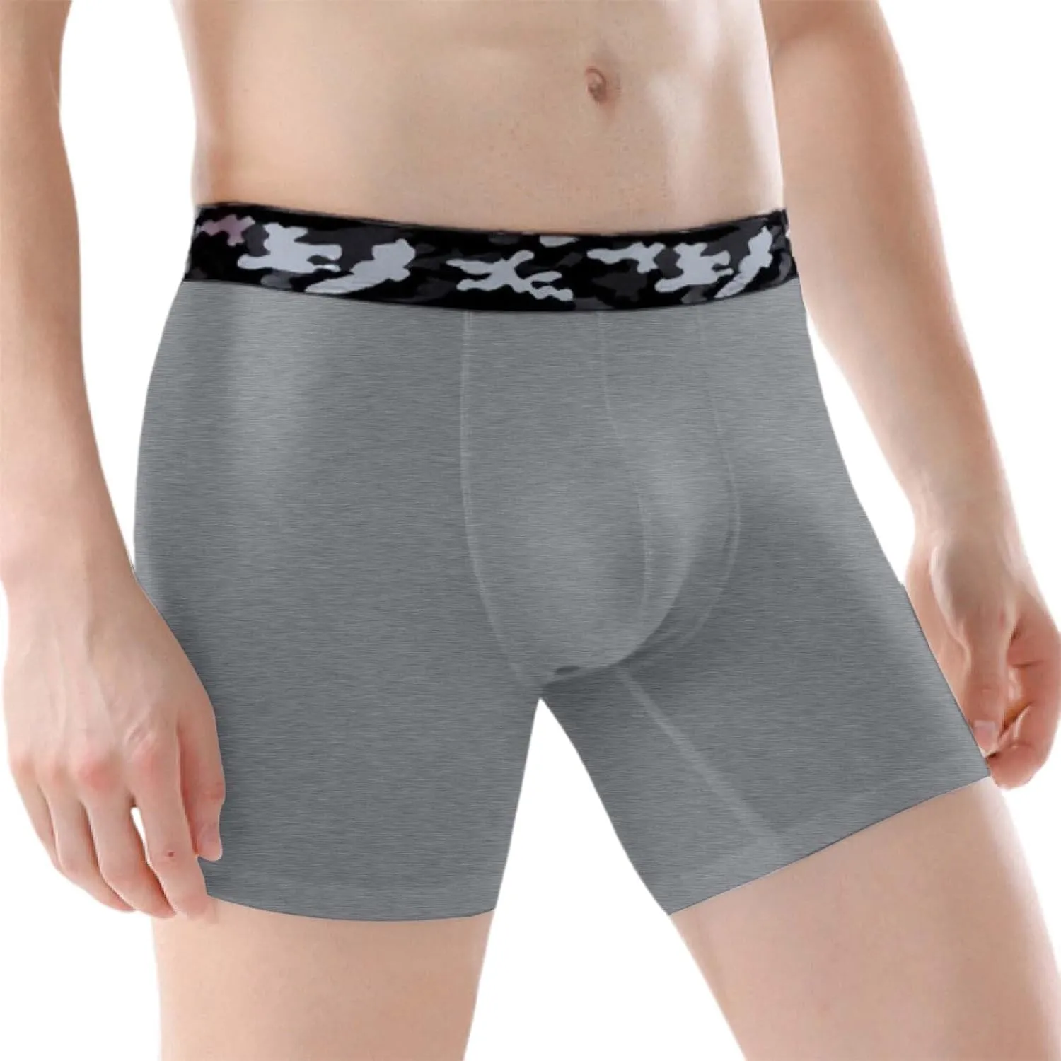 Men's Boxer Briefs Cotton Spandex Underwear Camo Waistband Big & Tall Underwear L-6XL 2025