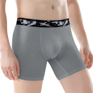Men's Boxer Briefs Cotton Spandex Underwear Camo Waistband Big & Tall Underwear L-6XL 2025