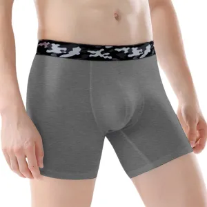 Men's Boxer Briefs Cotton Spandex Underwear Camo Waistband Big & Tall Underwear L-6XL 2025