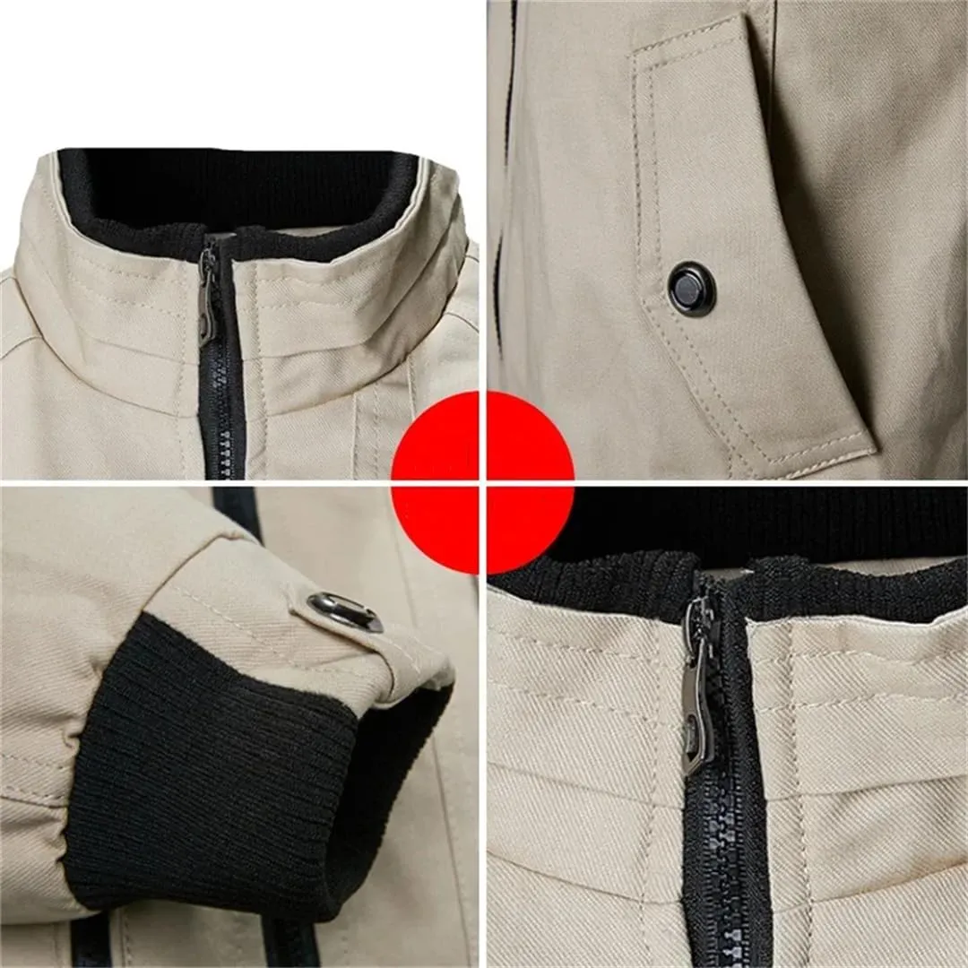 Men's Casual Stand Collar Slim Jacket Pilot Jacket Windbreaker Jacket Jacket