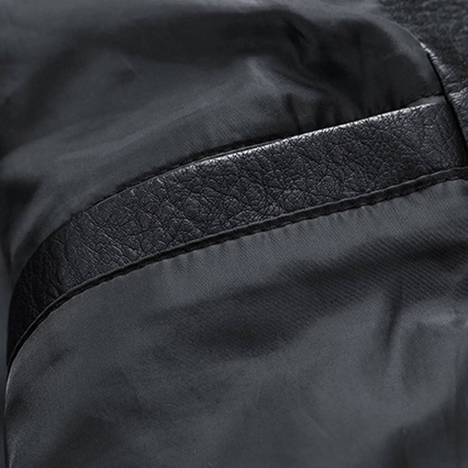 Mens Faux Leather Jacket Winter Warm Fleece Lined Fashion Motorcycle Jackets Coat Full Zip Buttons Stand Collar Coats