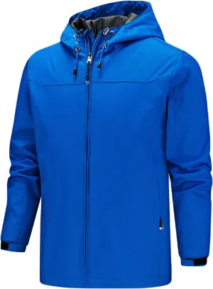Men's Outdoor Jacket Casual Detachable Hooded Long Sleeve Zipper Thin Coat Jacket Hiking Outdoor Windbreaker Coat