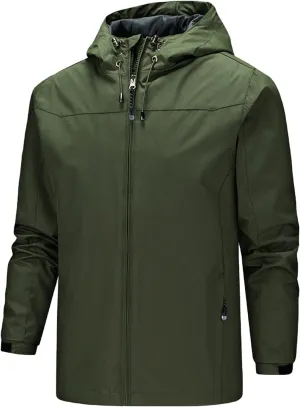 Men's Outdoor Jacket Casual Detachable Hooded Long Sleeve Zipper Thin Coat Jacket Hiking Outdoor Windbreaker Coat