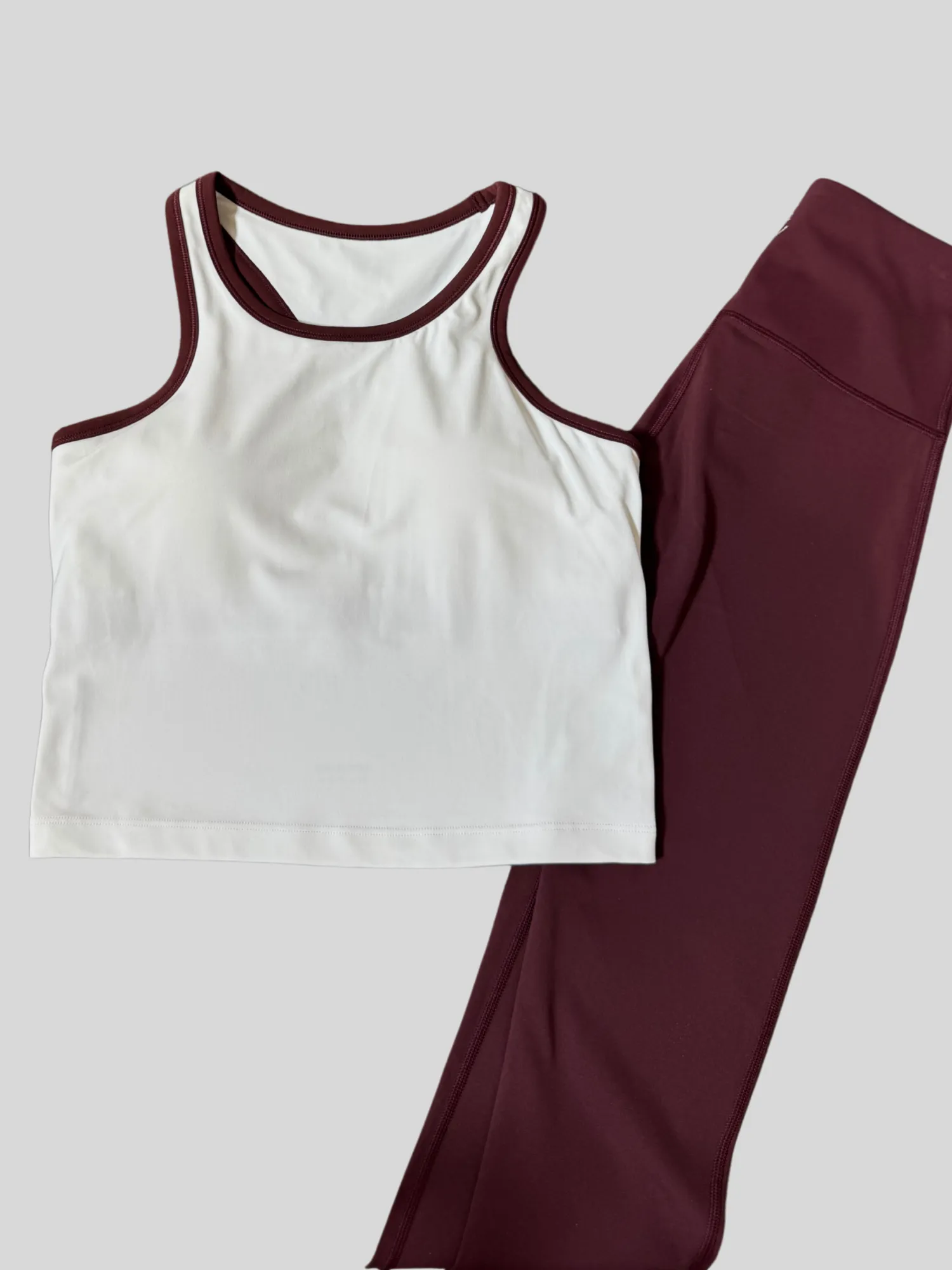 Merlot "Tessa" High Rise Compressive Leggings with Waist Hem