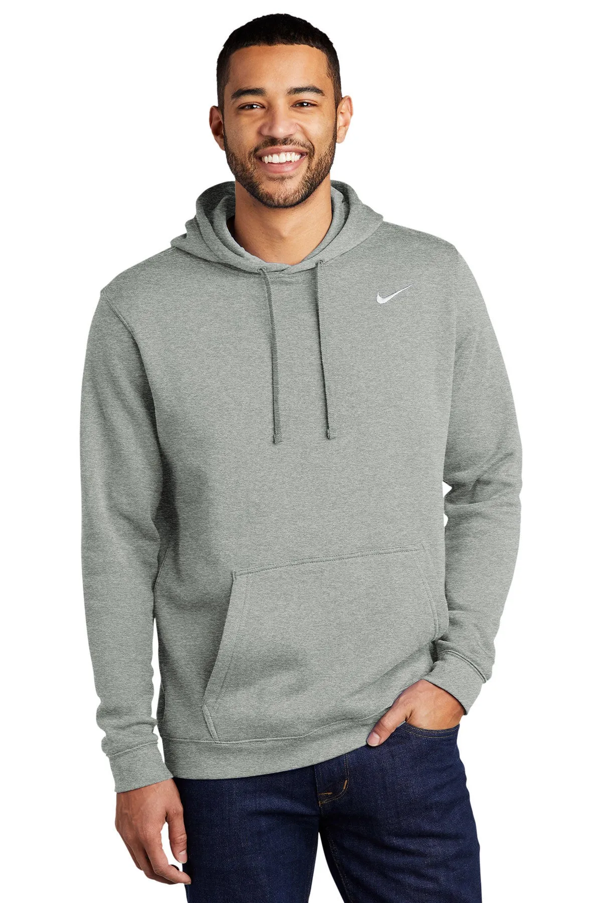 Nike Club Fleece Customized Hoodies, Dark Grey Heather