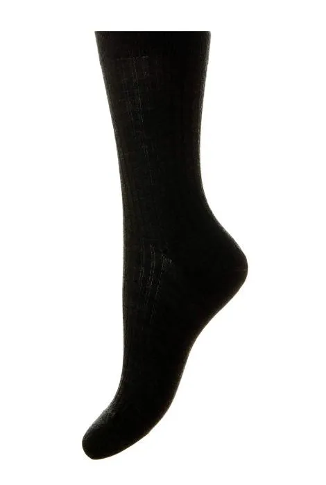 PANTHARELLA~Rose ribbed merino wool blend socks pop