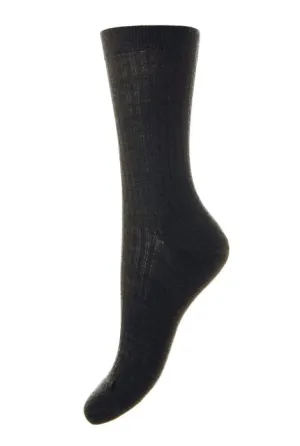 PANTHARELLA~Rose ribbed merino wool blend socks pop