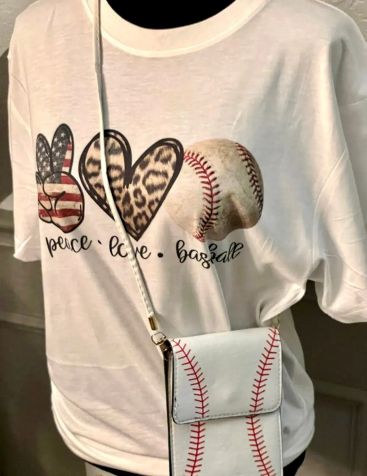 Peace, Love, Baseball Tee