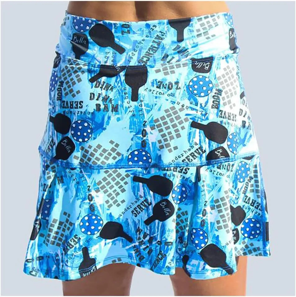 Pickleball Skirt, Women's Pickleball Skort, Pickleball Skirt with Attached Shorts, Graffiti 2 Drop Pleat