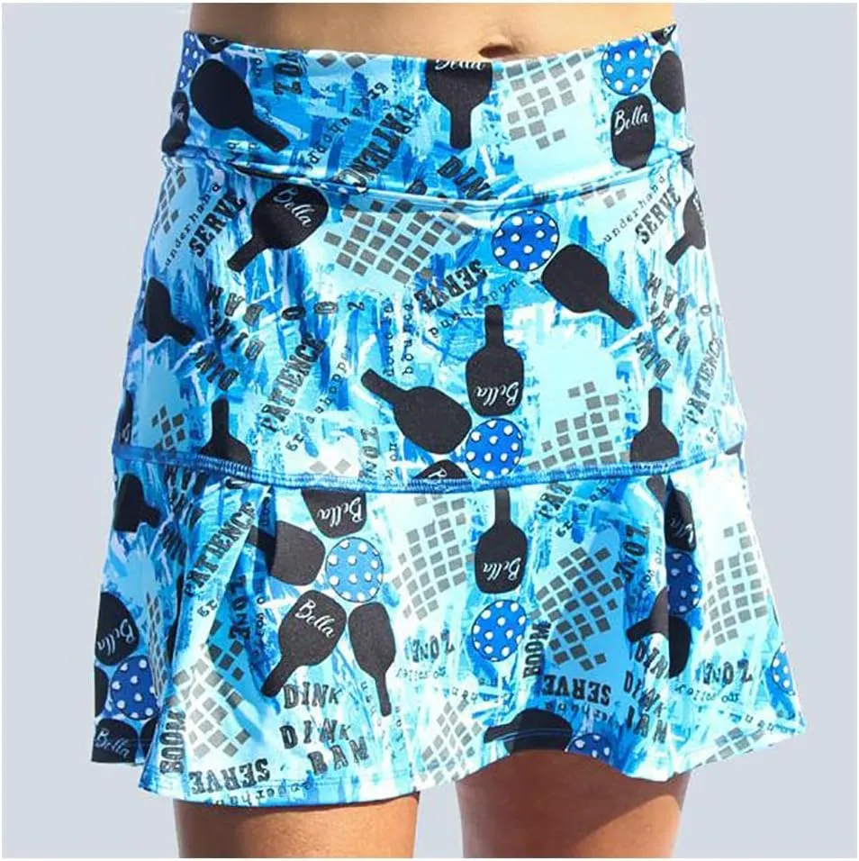 Pickleball Skirt, Women's Pickleball Skort, Pickleball Skirt with Attached Shorts, Graffiti 2 Drop Pleat