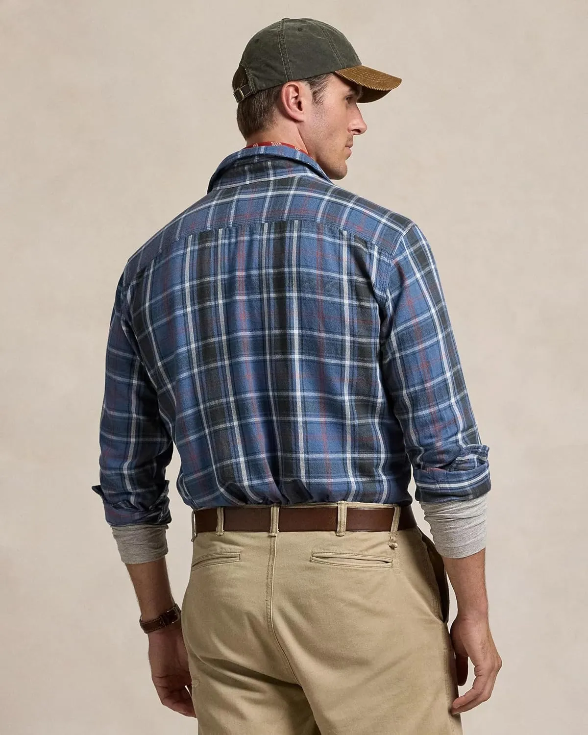 POLO RALPH LAUREN Mens Classic Fit Denim & Supply Plaid Flannel Workshirt