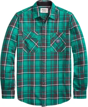 POLO RALPH LAUREN Mens Classic Fit Denim & Supply Plaid Flannel Workshirt