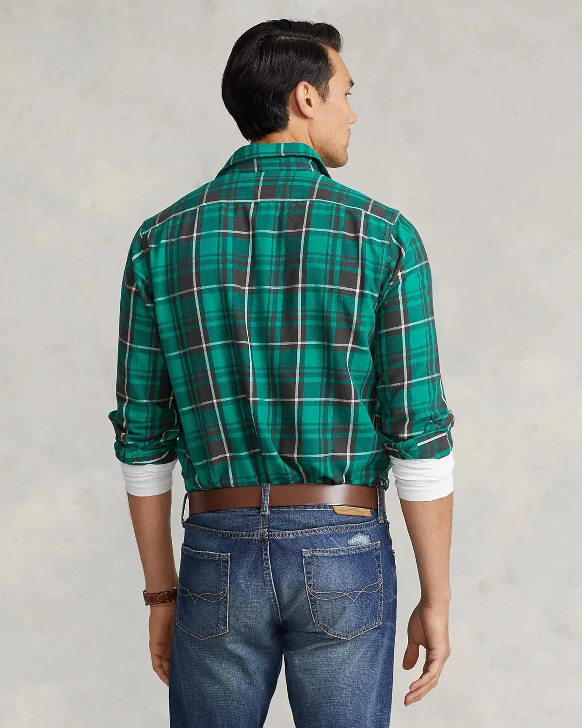 POLO RALPH LAUREN Mens Classic Fit Denim & Supply Plaid Flannel Workshirt