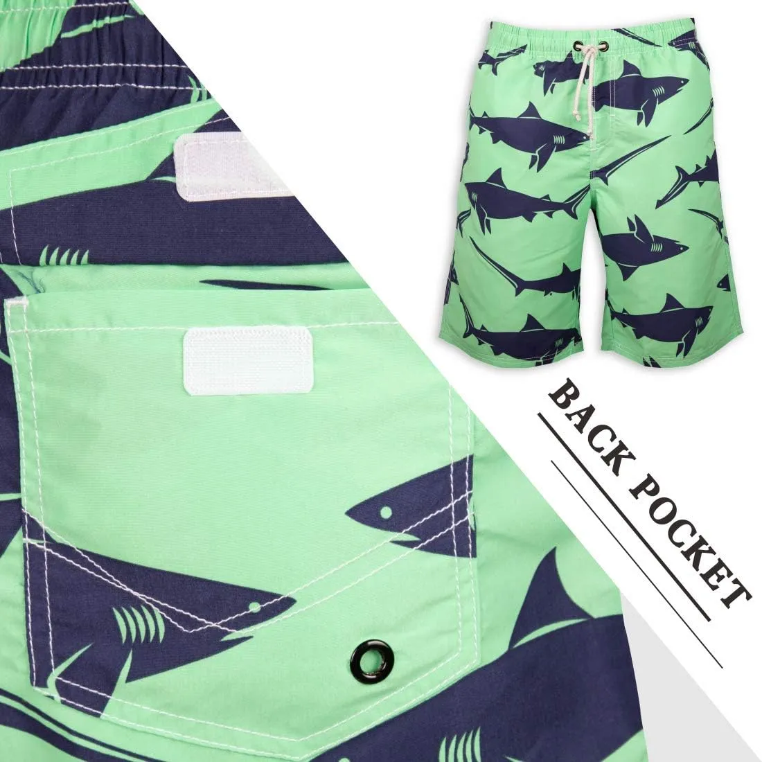 PREFER TO LIFE Men's Board Shorts, Quick Dry Swimwear Beach Holiday Party Bermuda Swim Big Pants 