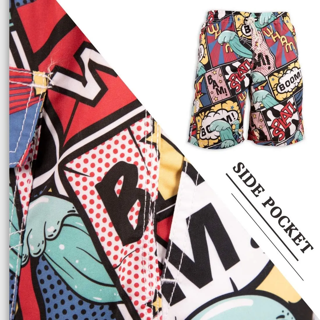 PREFER TO LIFE Men's Board Shorts, Quick Dry Swimwear Beach Holiday Party Bermuda Swim Big Pants 