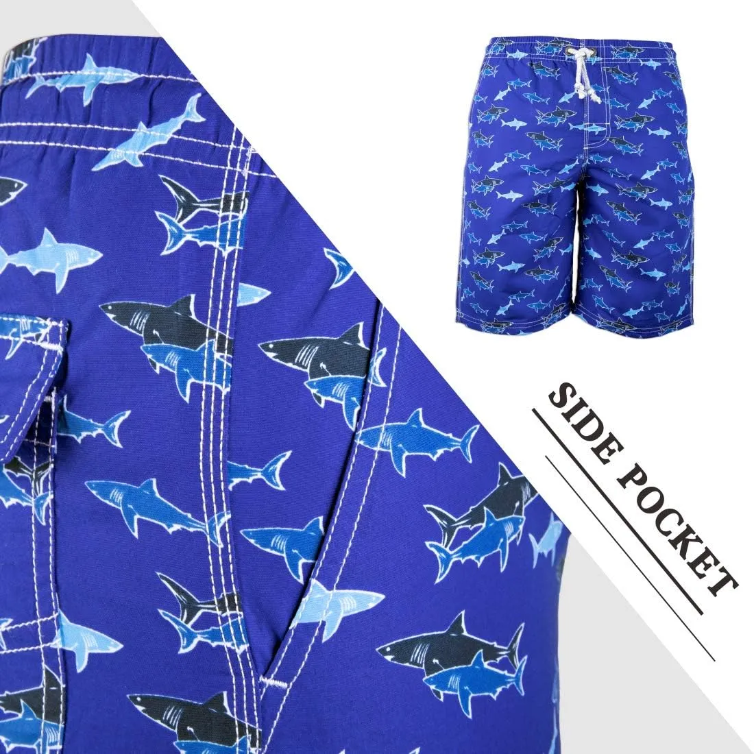 PREFER TO LIFE Men's Board Shorts, Quick Dry Swimwear Beach Holiday Party Bermuda Swim Big Pants 